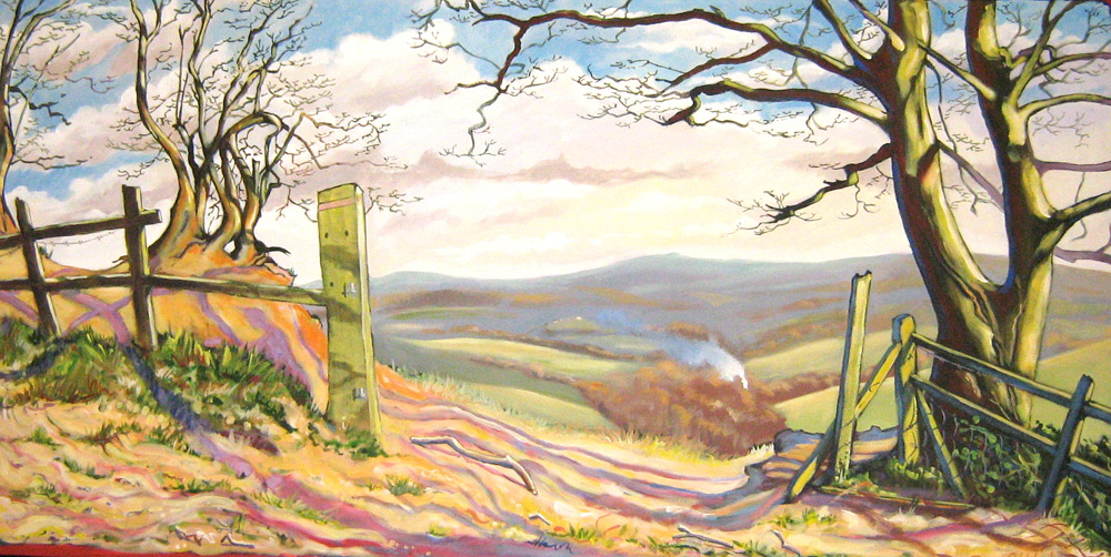 Above Stoke Abbot - Hugh Dunford Wood Landscape Paintings