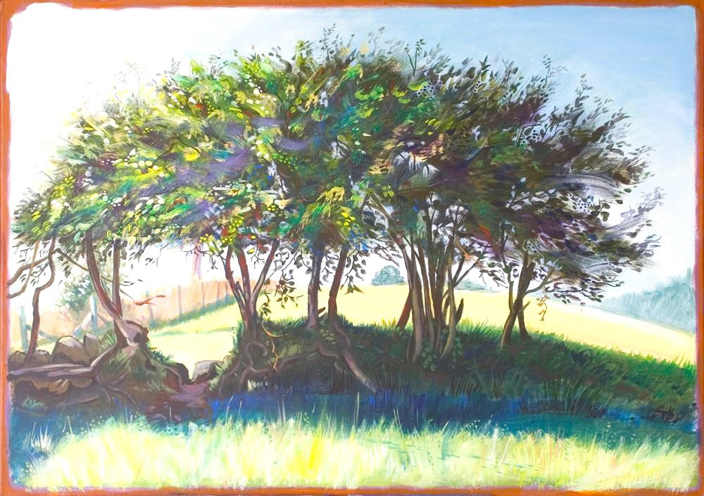 Autumn Hedgerow - Hugh Dunford Wood Landscape Paintings