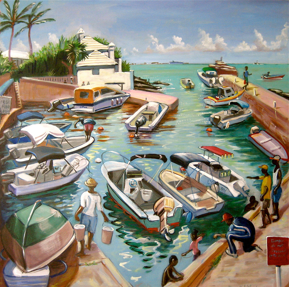 Devonshire Dock Bermuda - Hugh Dunford Wood Landscape Paintings