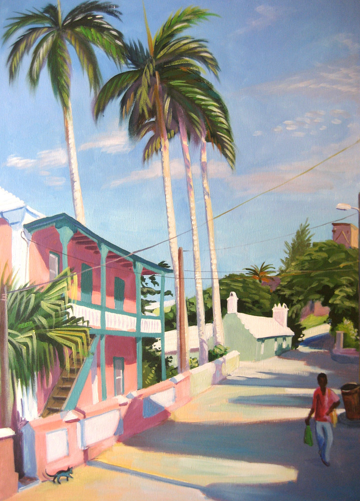 Shinbone Alley Bermuda - Hugh Dunford Wood Landscape Paintings